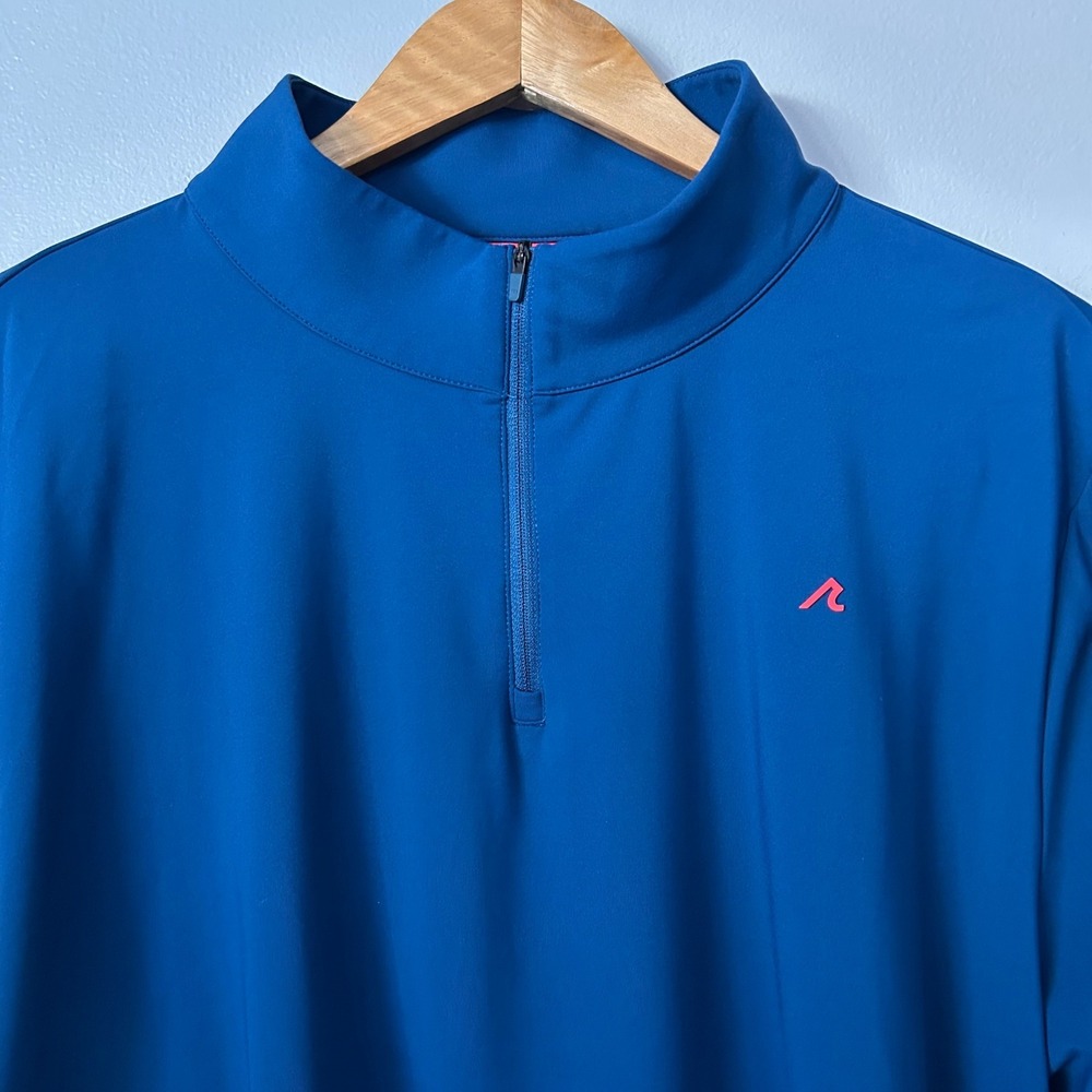 REDVANLY‎ Hubbard Pullover Shirt Mens XL Blue 1/4 Zip Golf Performance Stretch